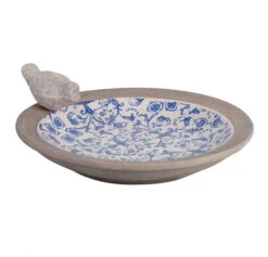 Bain D'oiseau En Céramique Patiné - Esschert Design - Ø 33,5 X 10,8 Cm