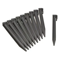 Ancres Pour Bordure De Jardin - PP Recyclé, Gris - H26,7 X 1,9 X 1,8 Cm - 10 X