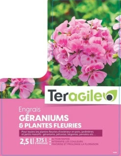 Engrais Géraniums Et Plantes Fleuries -Teragile - 2,5 L