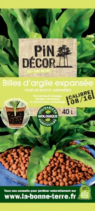 Billes D'argile - 8/16 Mm - 40 L - Pin Décor 3 Billes D'argile - 8/16 Mm - 40 L - Pin Décor