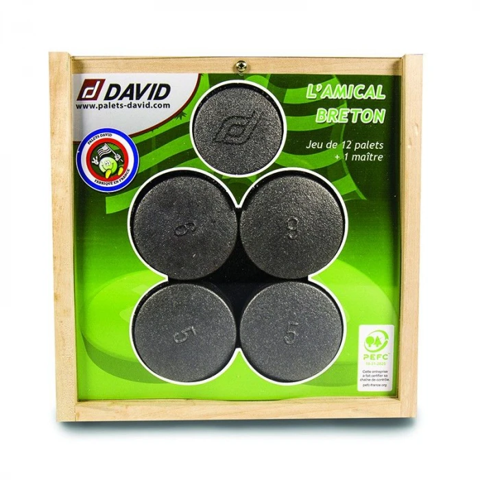 Jeu De 12 Palets + 1 Maître - L'amicalBreton - David Jeux