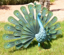 Paon Décoratif - Métal - 80 X 50 Cm