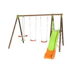 Portique Techwood Premium - Akéo - Bois Et Métal Avec Toboggan - Trigano - 2,30 M