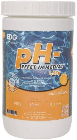PH Moins Poudre - EDG By Aqualux - Boite De 1.5 Kg