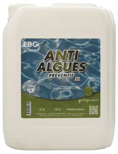 Anti-algues Préventif - EDG By Aqualux - Bidon De 5 Litres 3 Anti-algues Préventif - EDG By Aqualux - Bidon De 5 Litres