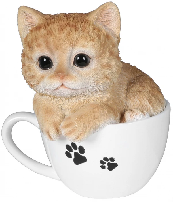 Chaton Dans Tasse - Riviera System - Roux - 13 X 12.8 X 14.6 Cm