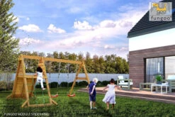 Aire De Jeux Spider King - Fungoo - Avec Balançoire Double Et Mur De Corde -Pas Cher Jardinure Magasin 1852449 3 aire de jeux spider king fungoo avec balan oire double et mur de corde