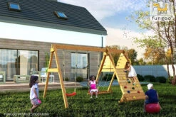 Aire De Jeux Spider King - Fungoo - Avec Balançoire Double Et Mur De Corde -Pas Cher Jardinure Magasin 1852449 5 aire de jeux spider king fungoo avec balan oire double et mur de corde