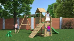 Aire De Jeux Floppi - Fungoo - Avec Balançoire Double Et Rampe D'escalade -Pas Cher Jardinure Magasin 1852452 3 aire de jeux floppi fungoo avec balan oire double et rampe d escalade