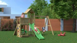 Aire De Jeux Floppi - Fungoo - Avec Balançoire Double Et Rampe D'escalade -Pas Cher Jardinure Magasin 1852452 4 aire de jeux floppi fungoo avec balan oire double et rampe d escalade