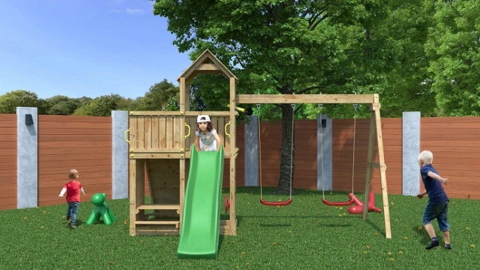 Aire De Jeux Floppi - Fungoo - Avec Balançoire Double Et Rampe D'escalade – Image 5